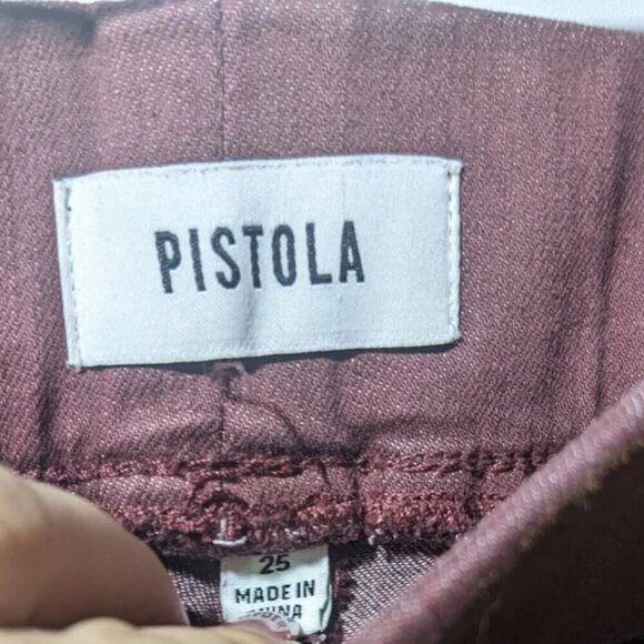 Pistola | Pull-on Skinny Jeans In Coated Black Cherry - Picture 3 of 5